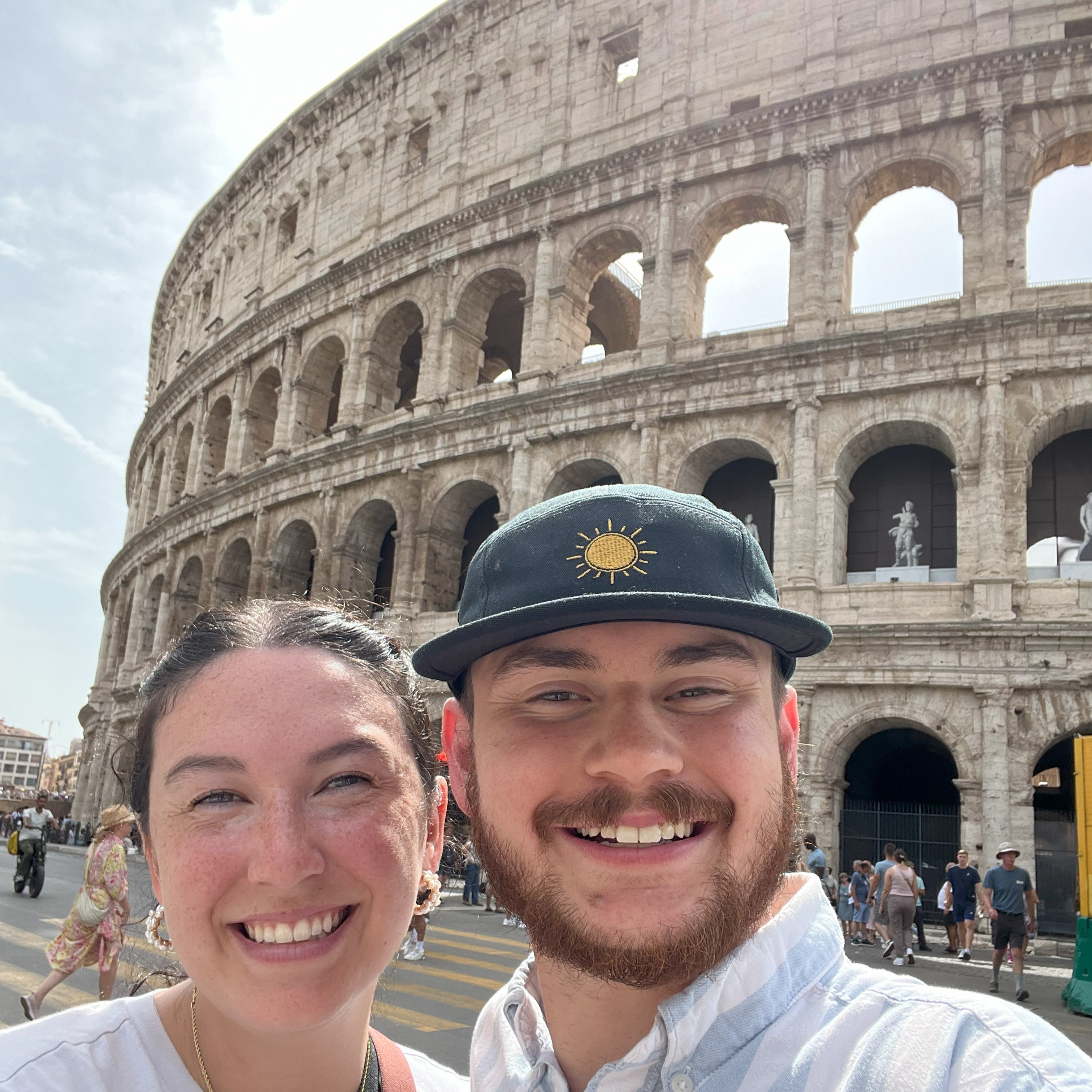 My husband and I at the Colosseum, Rome
